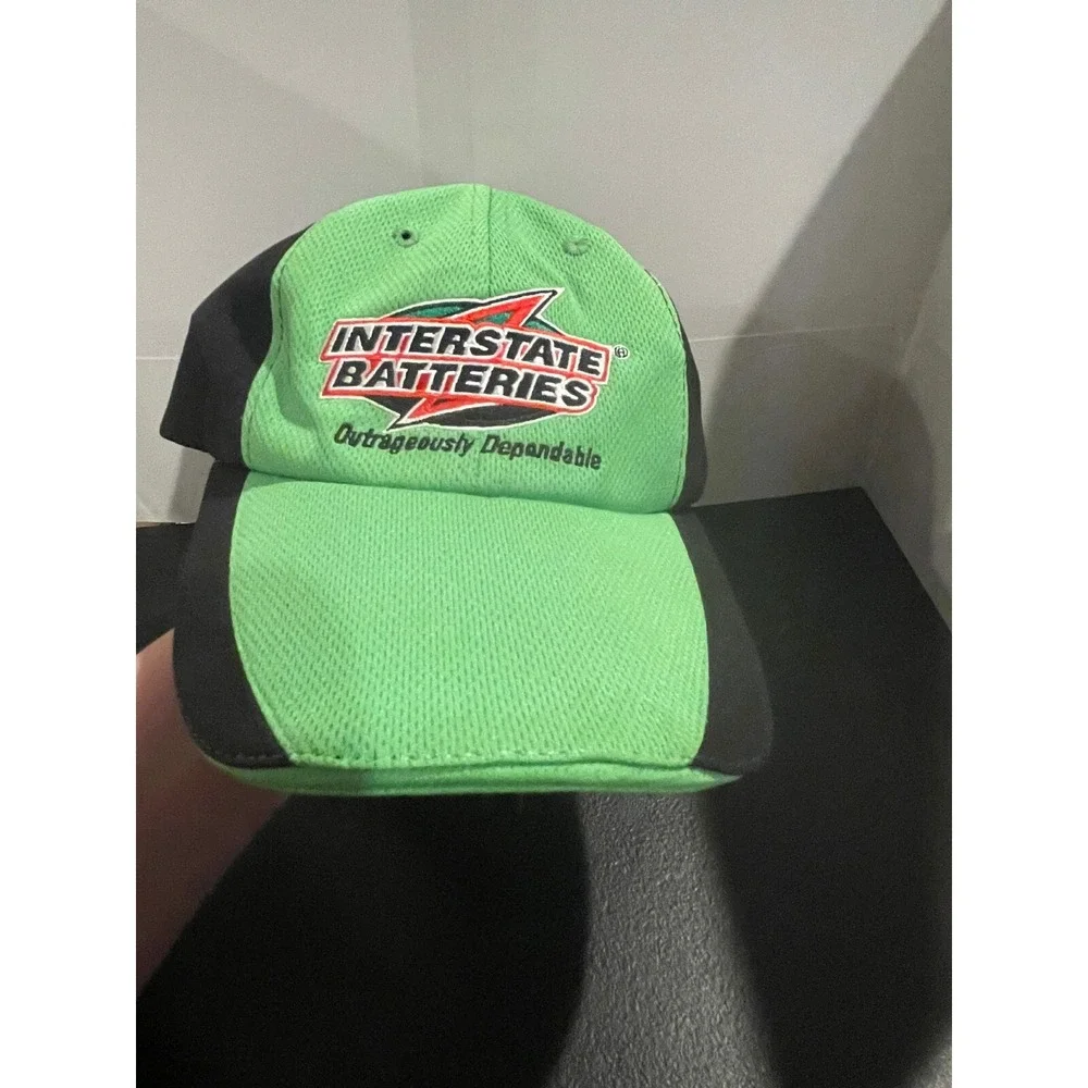Interstate Batteries NASCAR Racing Hat Neon Green Black Team 11 18 20 Cap